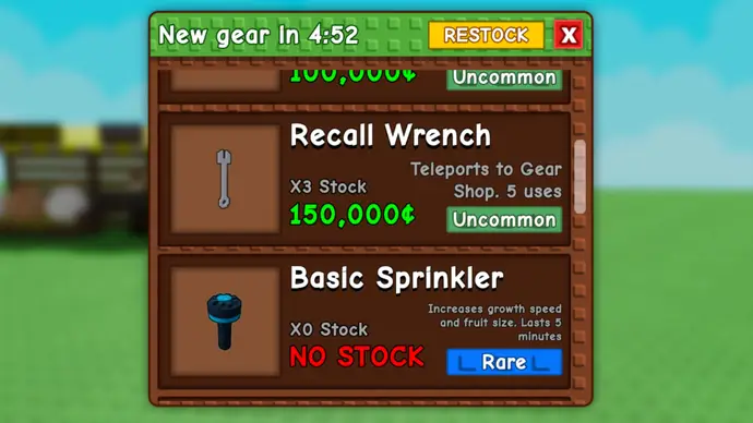 roblox grow a garden gear shop menu GAMEN.PRO