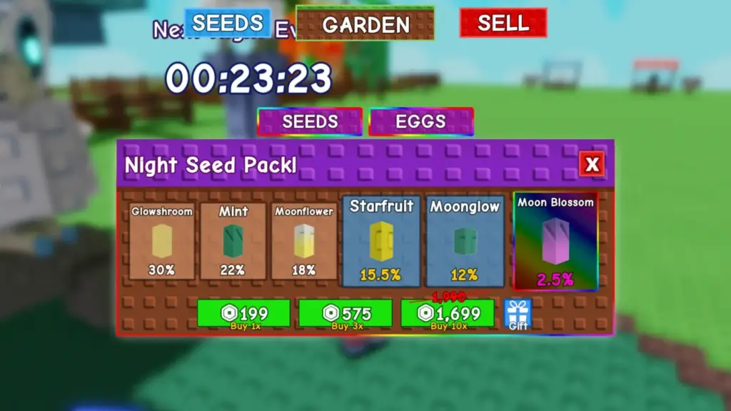 roblox grow a garden limited time event seed packs menu gamen.pro
