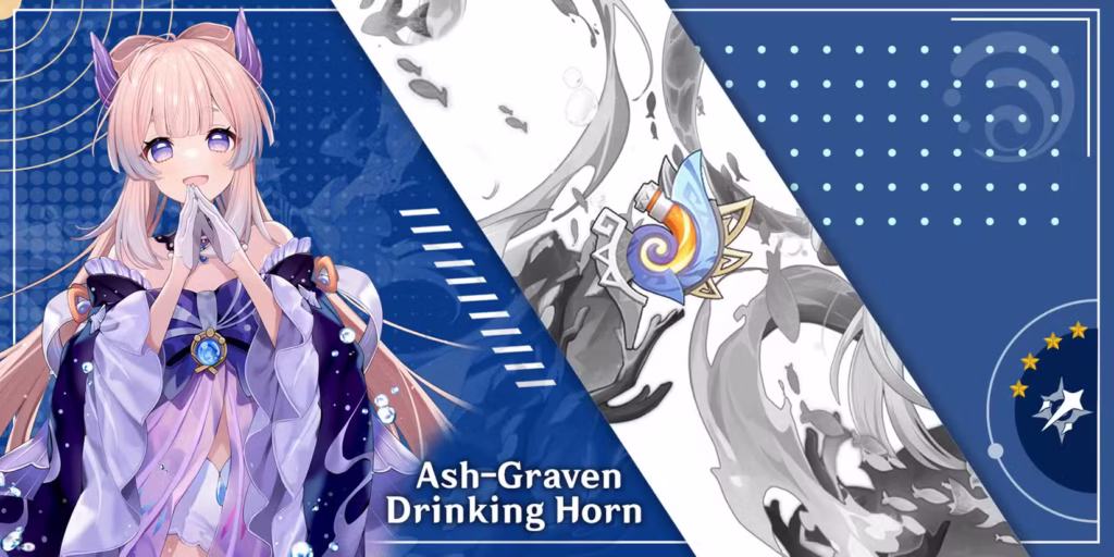 sangonomiya kokomi using ash graven drinking horn in genshin impact gamen.pro
