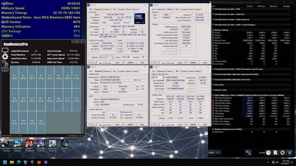03 gskill ddr5 camm2 memtest screenshot