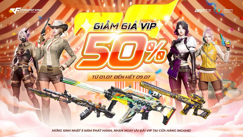 Đột Kích tưng bừng mừng sinh nhật với ưu đãi giảm VIP lên đến 50% 1 PR CF BIRTHDAY DISCOUNT gamen.pro