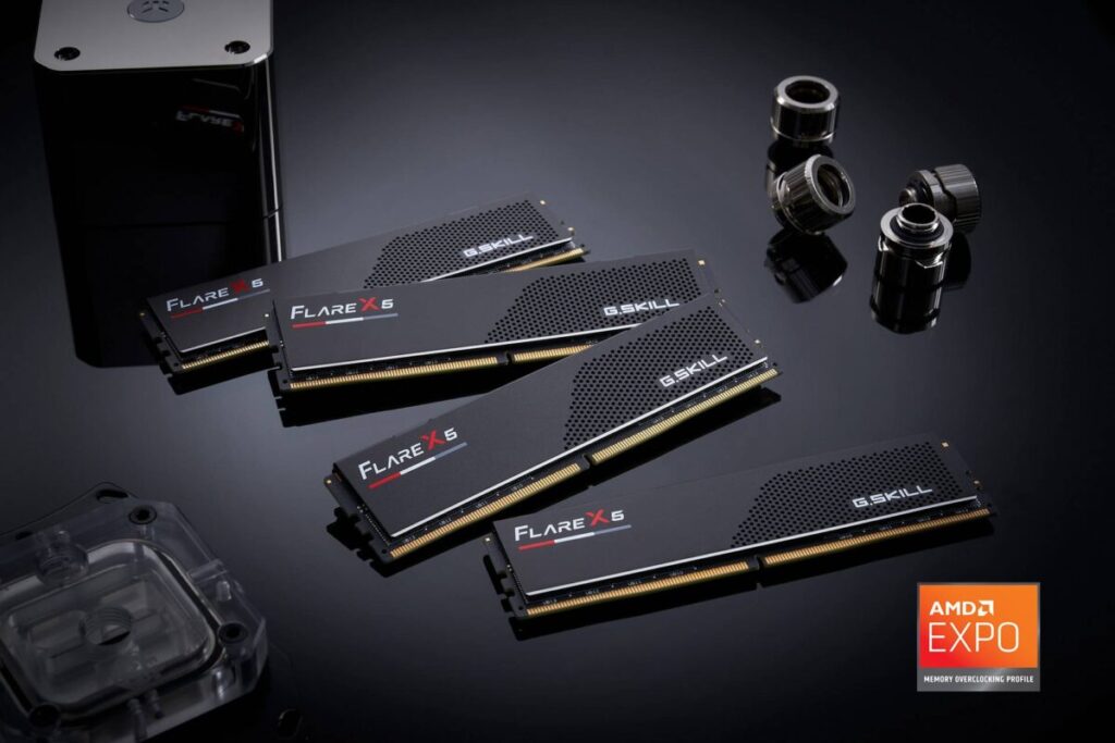 G.SKILL ra mắt bộ kit RAM DDR5 256GB với tốc độ ép xung lên tới 6000MHz 1 gamen.pro 02 gskill flare x5 black x4 amd expo