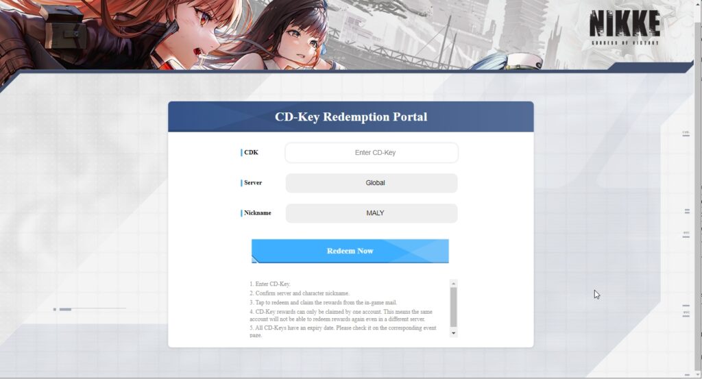gamen.pro CD KEY codes NIKKE redemption Portal 1024x553 1