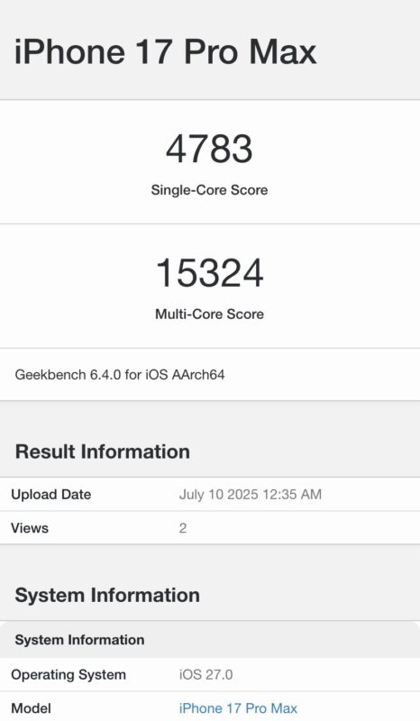 A19 Pro gây sốc với điểm số 'ảo' 1 gamen.pro Fake A19 Pro Geekbench 6 results
