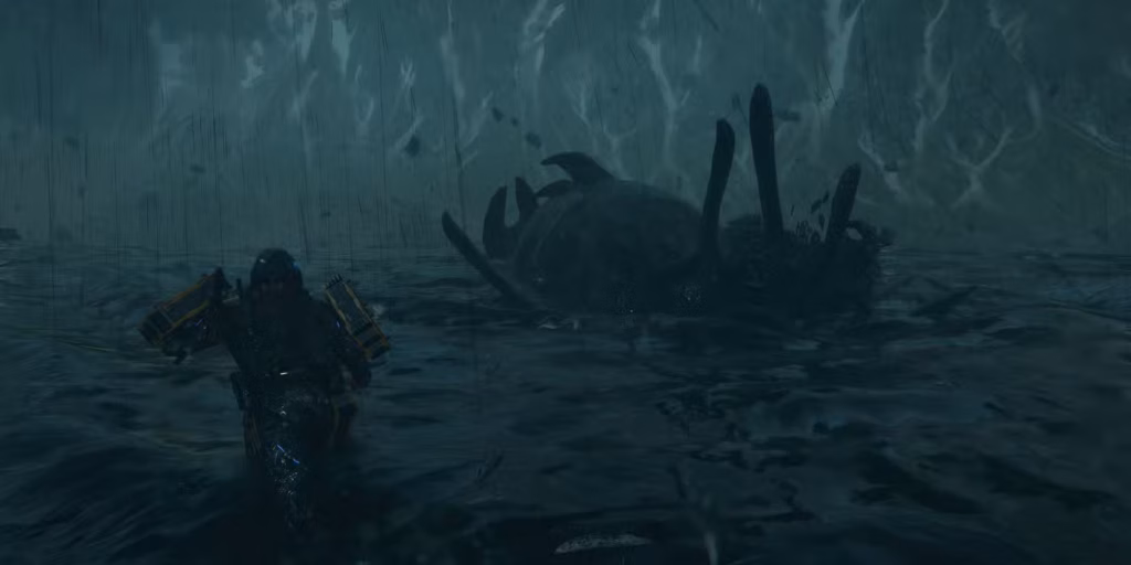 gamen.pro fighting a delphis bt in death stranding 2 on the beach 1