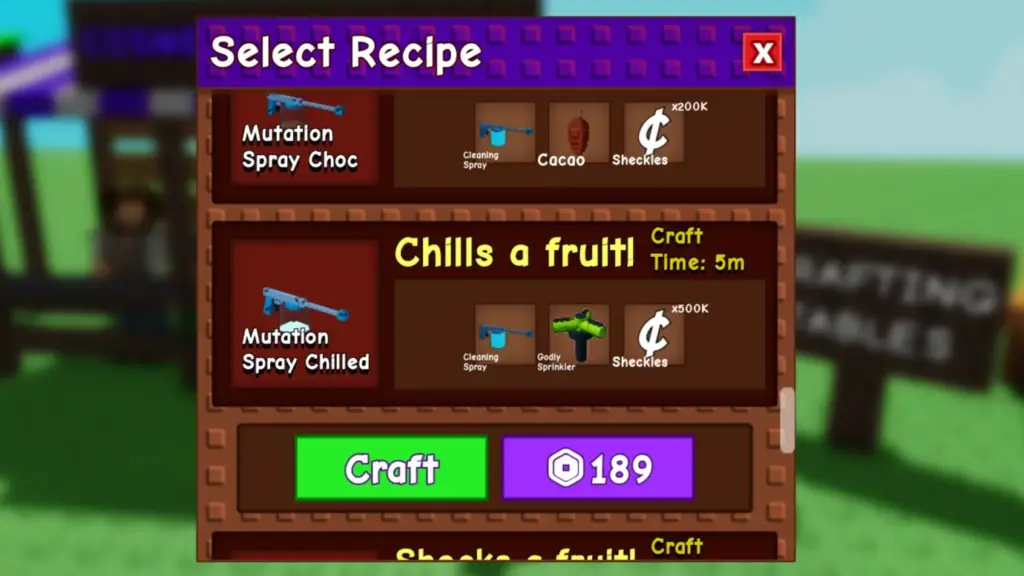 grow a garden mutation spray chilled crafting recipe menu gamen.pro