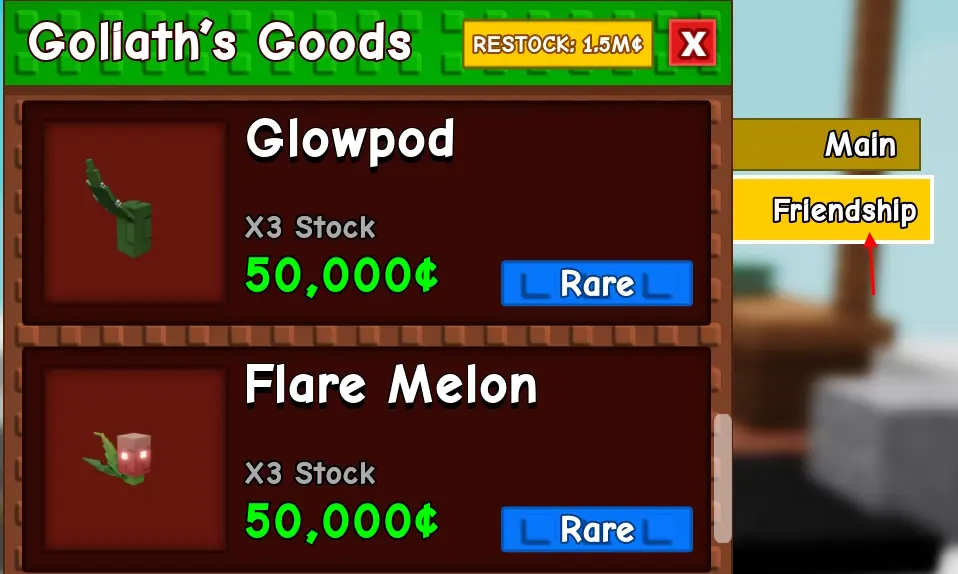 Grow a Garden: Hướng dẫn Cửa hàng Tình bạn (Friendship Shop) 2 gamen.pro Friendship Shop in Beanstalk Shop