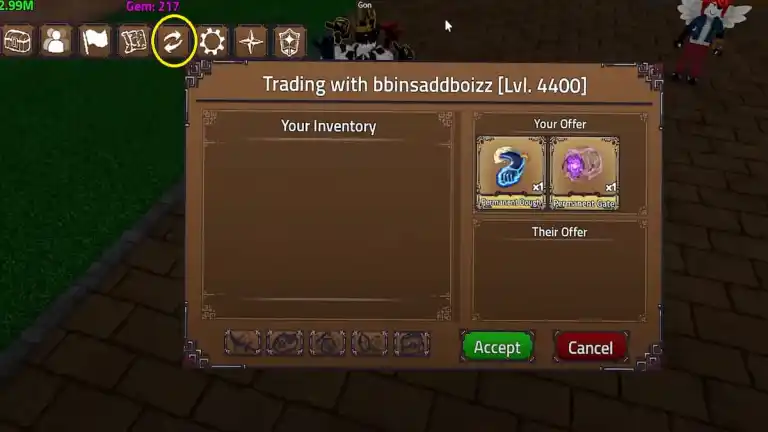 gamen.pro King Legacy Trading Menu