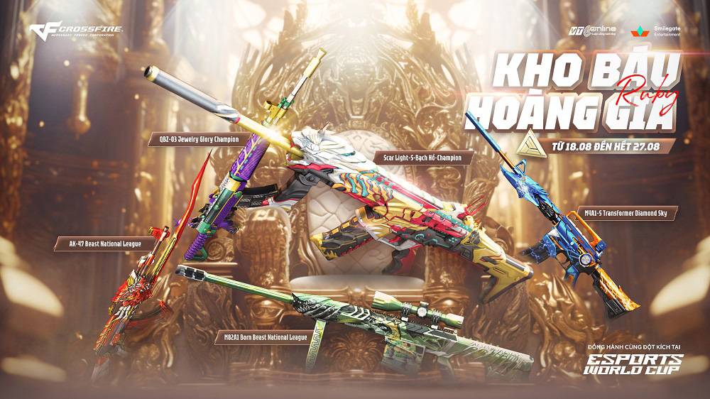 Đột Kích tung cả Kho Báu Hoàng Gia Ruby lẫn Sapphire chào mừng giải đấu EWC 2025 1 gamen.pro cf kho bau hoang gia 19082025 1