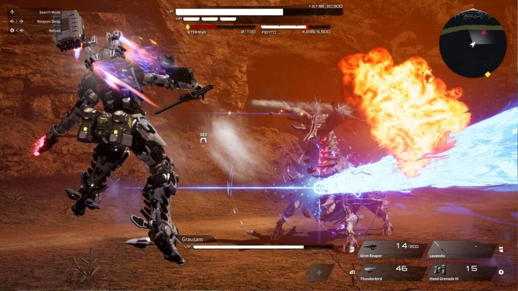 gamen.pro daemon x machina titanic scion boss battle open world mech game