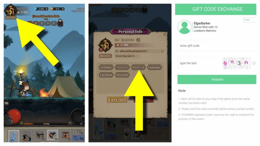 gamen.pro how to redeem lootborn warriors codes