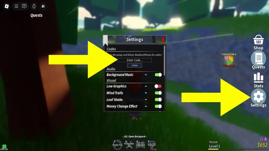 gamen.pro how to redeem prospecting codes