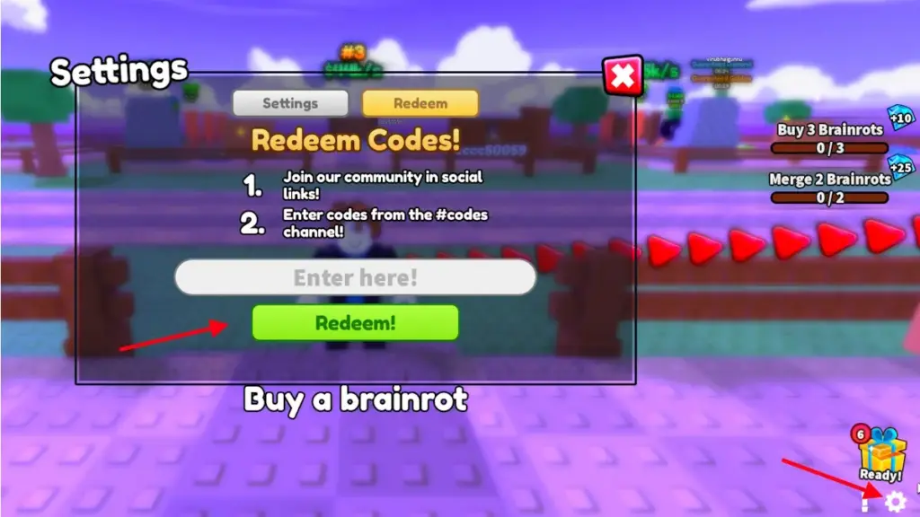 gamen.pro redeem Race a Brainrot codes