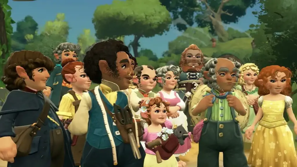 Tales of the Shire: Một cuộc sống hobbit êm đềm, nhưng chưa đủ sâu sắc để ở lại lâu 8 gamen.pro townsfolk gathered together tales of the shire