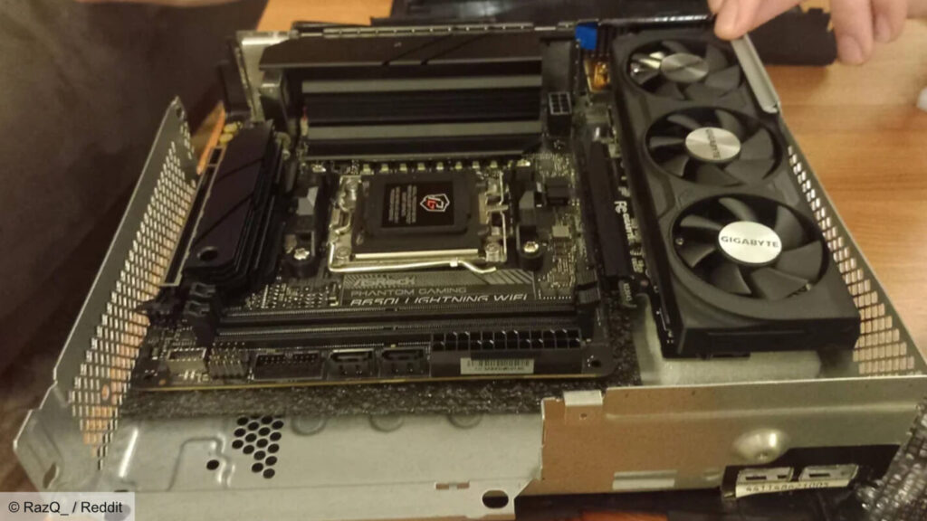Xbox 360 hồi sinh thành dàn PC gaming với Ryzen 7 7800X3D và RTX 4060 2 gamen.pro xbox 360 slim gaming pc build motherboard