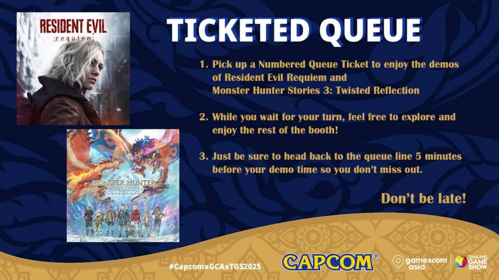 Capcom mang tới nhiều hoạt động ở gamescom asia x Thailand Game Show 2025 3 3. Ticketed Queue EN