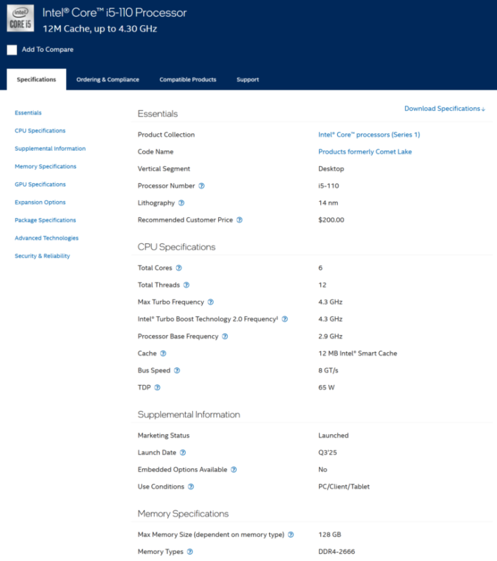 Intel hồi sinh CPU 14nm Comet Lake-S 1 gamen.pro Core i5 110 768x867 1