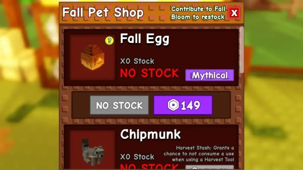 Grow a Garden Fall Egg: Danh sách tất cả pets, đặc điểm và cách nhận 1 gamen.pro Grow a Garden Fall Pets Shop Stock