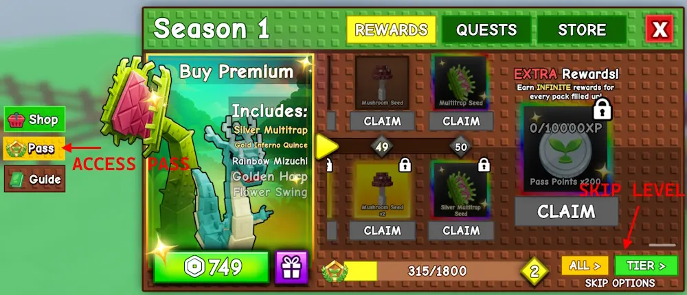 gamen.pro Grow a Garden Season Pass overview