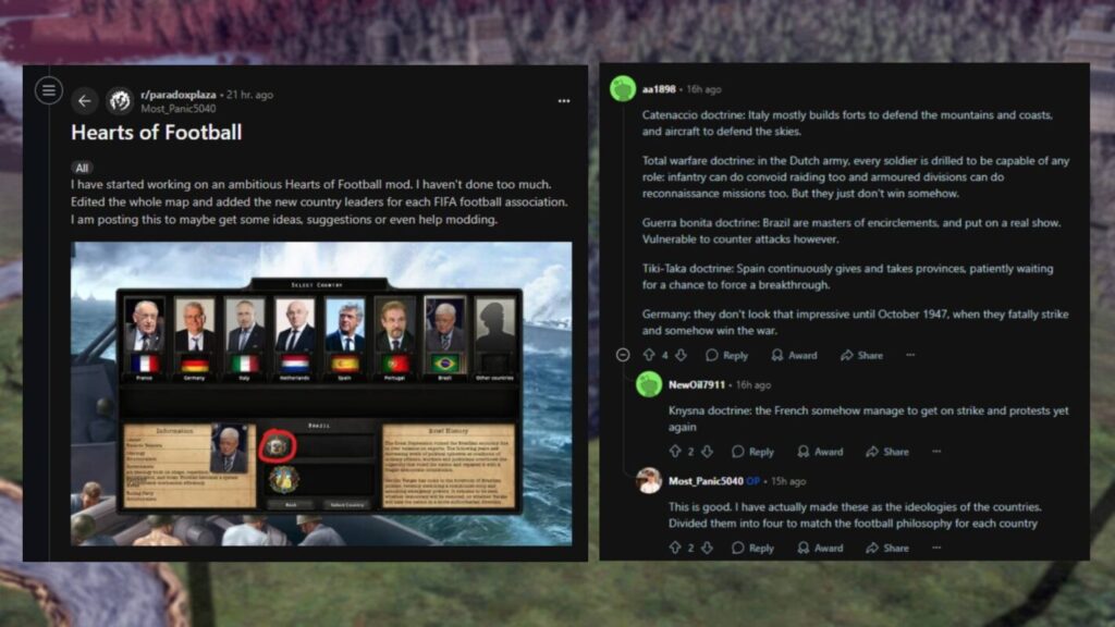Hearts of Iron 4 biến thành game quản lý bóng đá 2 gamen.pro Hearts of Iron 4 football mod