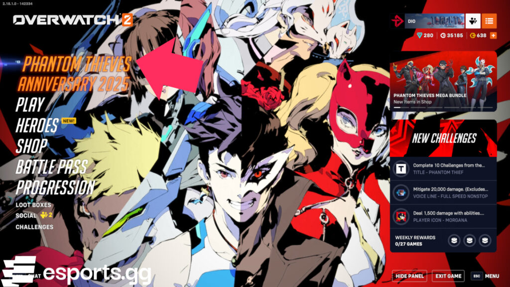 Overwatch 2: Toàn bộ thử thách và phần thưởng sự kiện Phantom Thieves 1 gamen.pro Overwatch 2 Phantom Thieves event challenges and rewards 2025 article and screenshots by esports.gg september 16 2025 3 1024x576 1