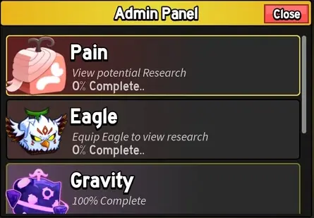 gamen.pro Pain research in Admin Panel