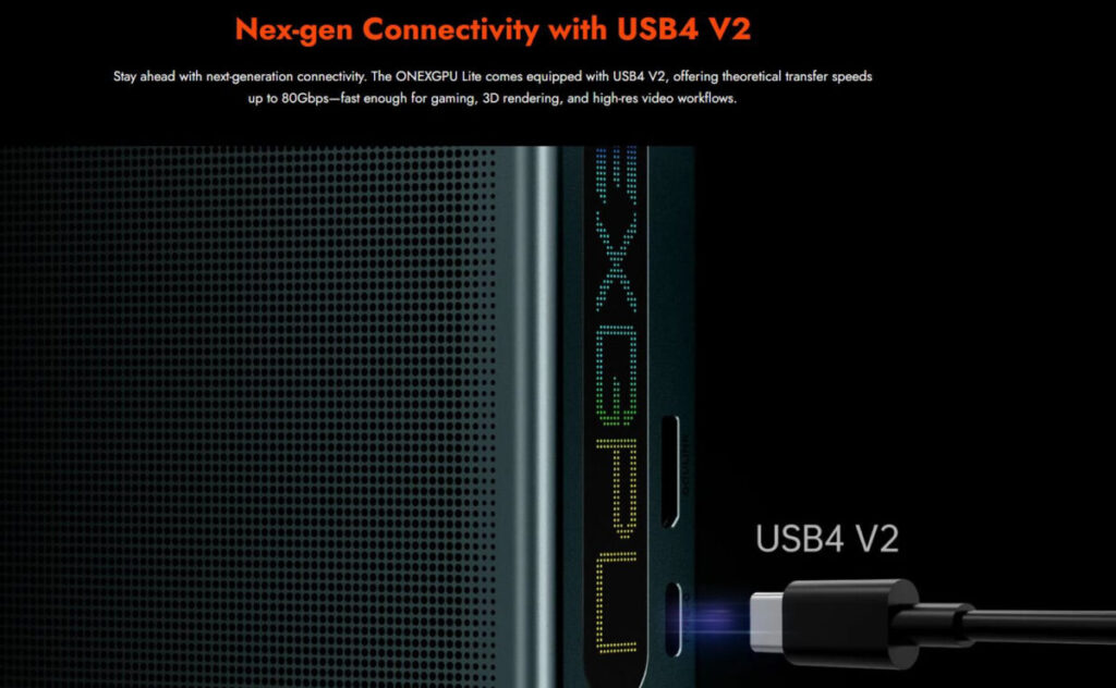 OnexGPU Lite với Radeon RX 7600M XT ra mắt giá 699 USD 3 gamen.pro USB4 V2 1200x741 1
