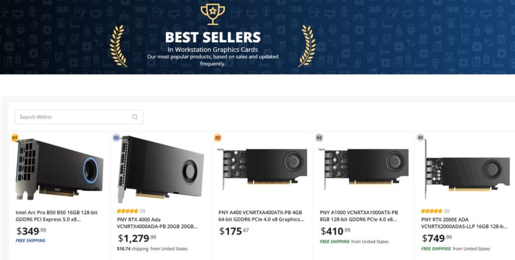 gamen.pro Workstation GPUS Newegg Best Sellers
