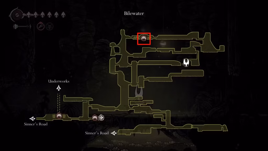 gamen.pro hollow knight silksong bilewater bench 4 map
