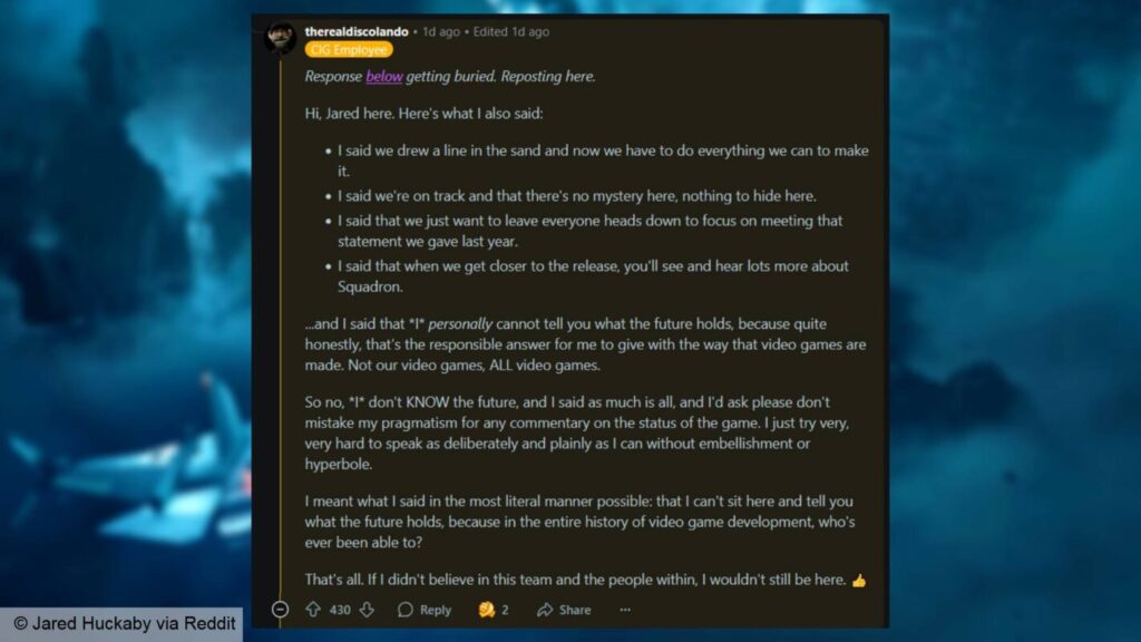 gamen.pro star citizen squadron 42 citizencon direct 2025 jared comment