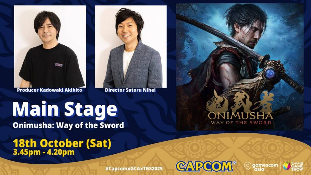 Capcom công bố loạt hoạt động đặc biệt tại gamescom asia x Thailand Game Show 2025 1 2. GCAxTGS 2025 16x9 Stage OnimushaWoTS