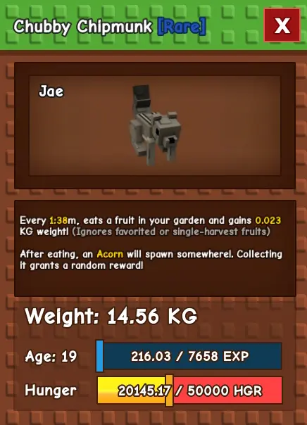 gamen.pro Chubby Chipmunk Passive Trait Grow a Garden
