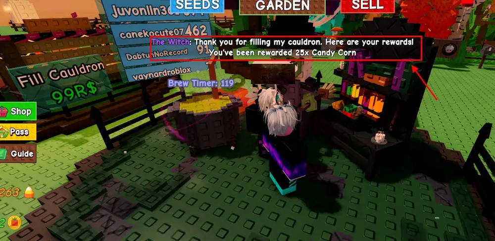 gamen.pro Grow a Garden Cauldron leaderboard Witch NPC Halloween