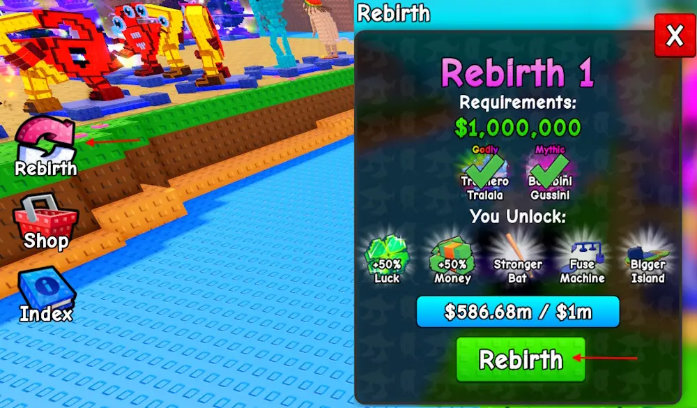 gamen.pro Plants Vs Brainrots rebirth button