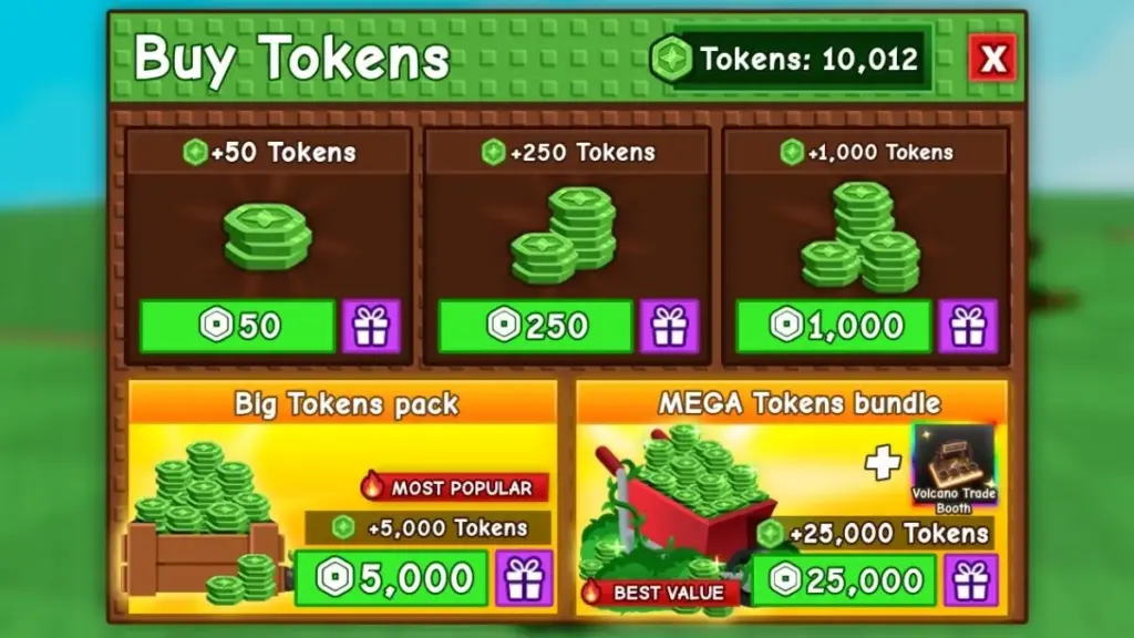 gamen.pro Buy Trade Tokens in Grow a Garden using Robux
