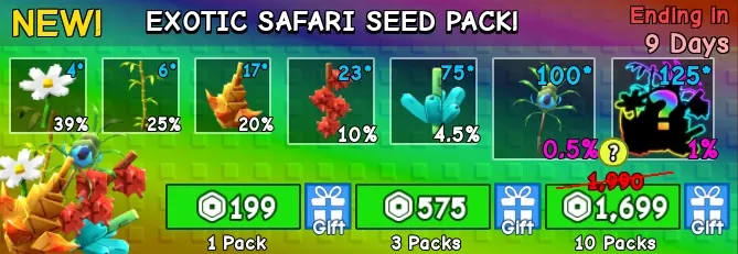 Gói hạt giống Safari trong Grow a Garden 3 gamen.pro Exotic Safari Seed Pack grow a Garden