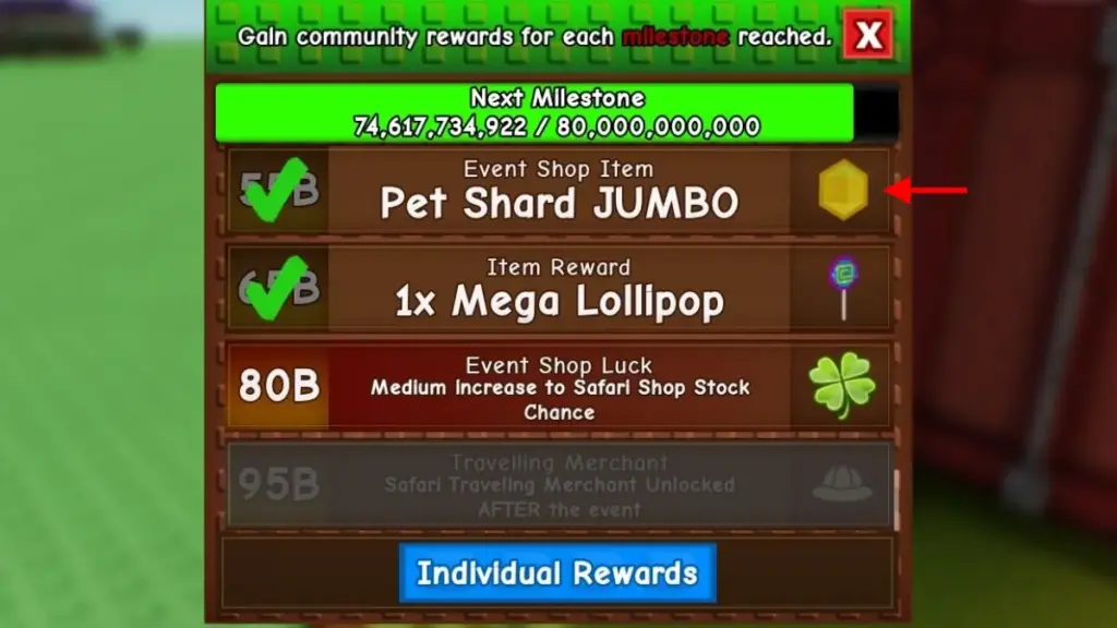 Grow a Garden: Hướng dẫn nhận mảnh đột biến thú cưng Jumbo 1 gamen.pro Jumbo Pet Mutation Shard in Community Milestone