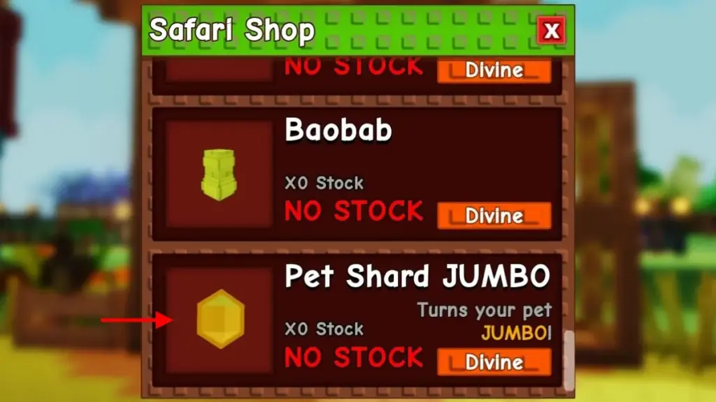 Grow a Garden: Hướng dẫn nhận mảnh đột biến thú cưng Jumbo 2 gamen.pro Jumbo Pet Mutation Shard in Safari Shop