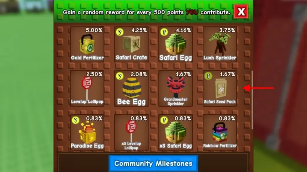 Gói hạt giống Safari trong Grow a Garden 1 gamen.pro Safari seed pack for contributing to safari harvest event
