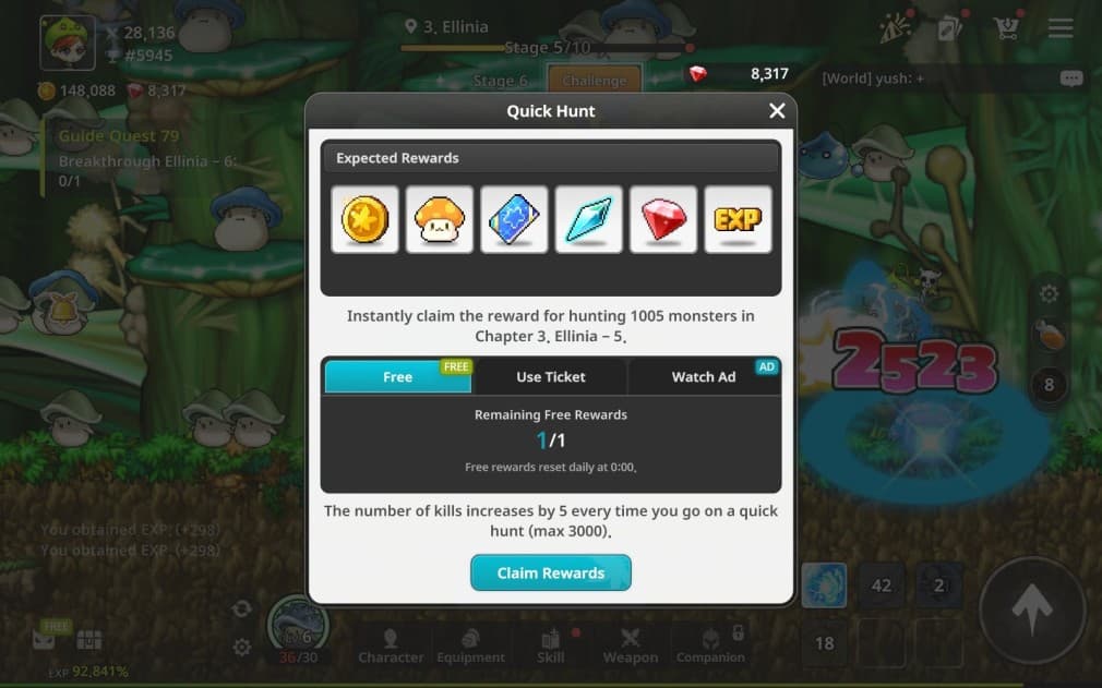 gamen.pro maplestory idle rpg idle rewards
