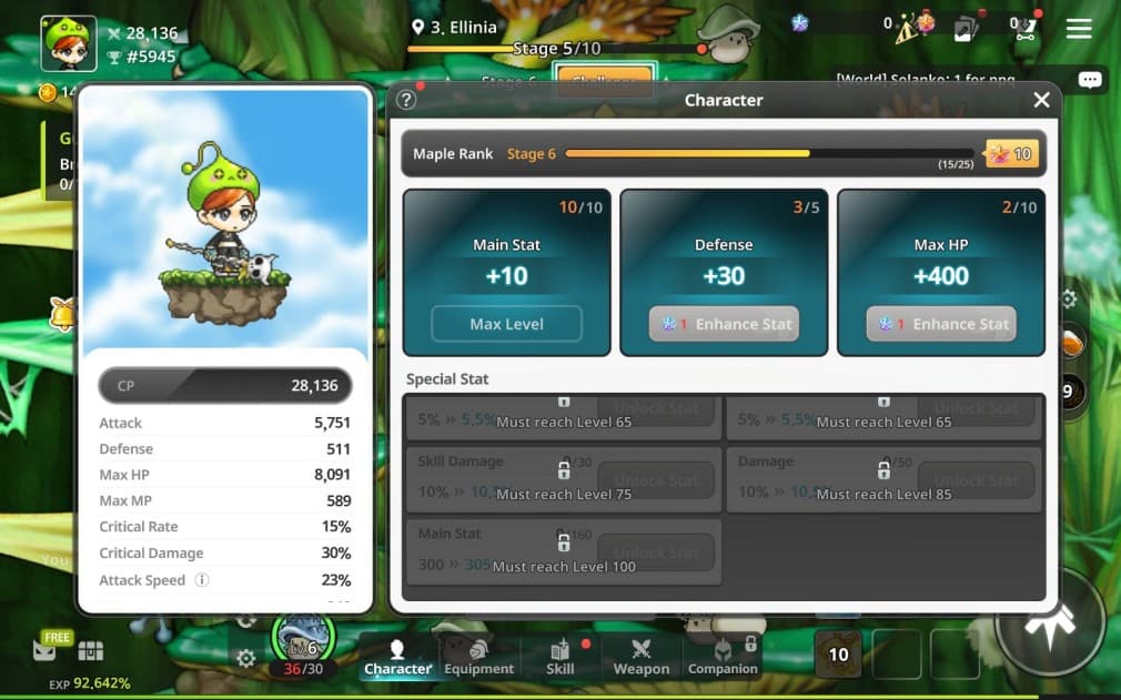 gamen.pro maplestory idle rpg profile upgrade
