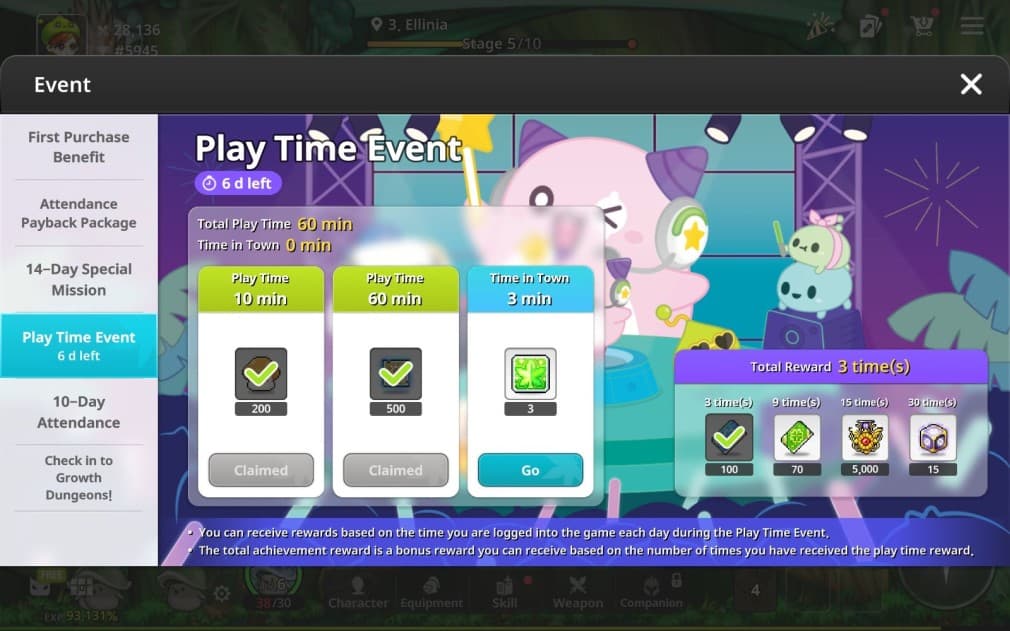 gamen.pro maplestory idle rpg rewards
