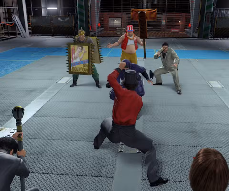 gamen.pro fighting an arena battle in yakuza like a dragon