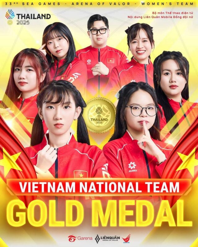 Việt Nam giành huy chương vàng nội dung Arena of Valor nữ tại SEA Games 2025 1 gamen.pro sea games 33 Lien Quan Mobile
