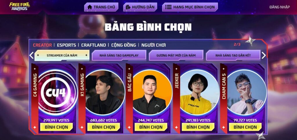 gamen.pro Bang binh chon