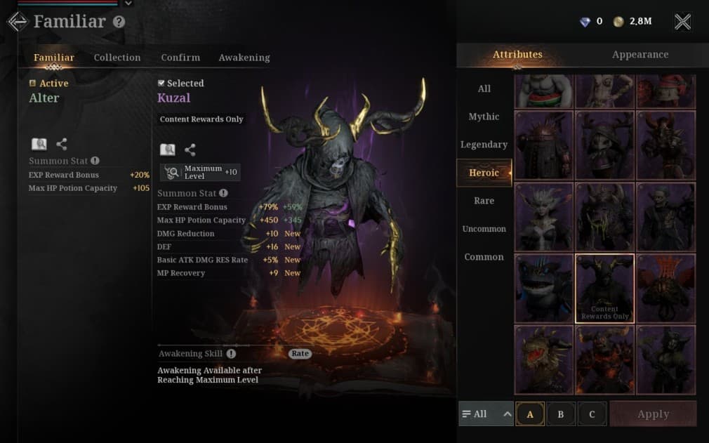 Bảng xếp hạng Familiars trong Raven2 (tháng 1/2026) 3 gamen.pro raven2 kuzal familiar