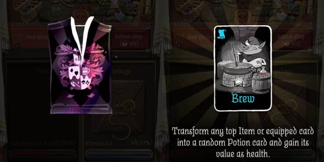gamen.pro card crawl 2 side by images of card pack tearing open and brew spell card 1 jpg 640