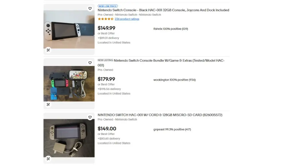 gamen.pro Nintendo Switch Listings on eBay