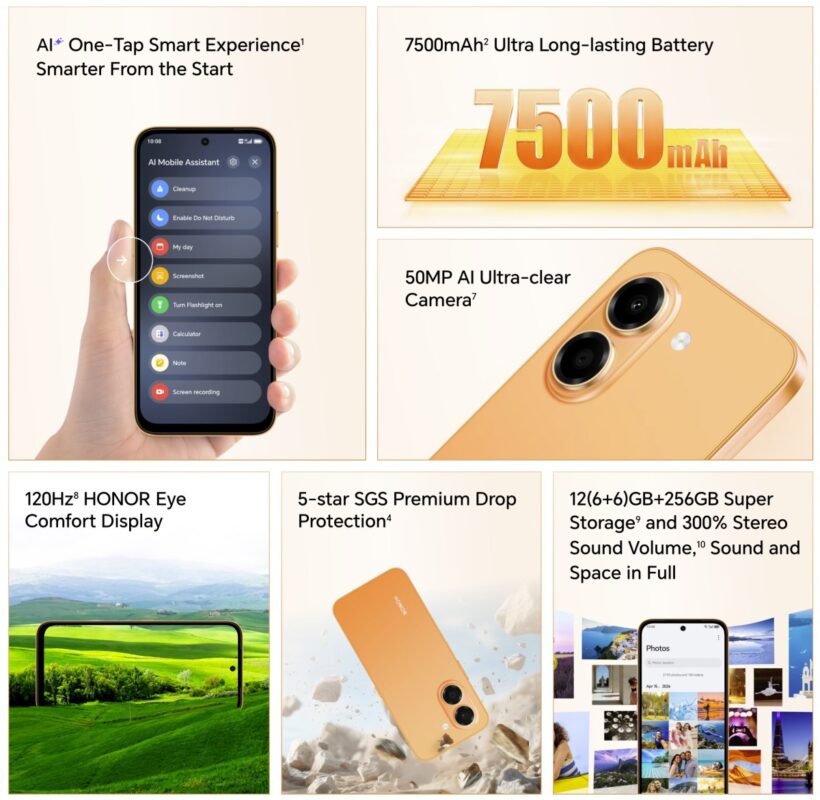 Honor âm thầm ra dòng điện thoại phổ thông Honor X7e với viên pin khủng 7.500 mAh 1 gamen.pro Honor X7e 040620261
