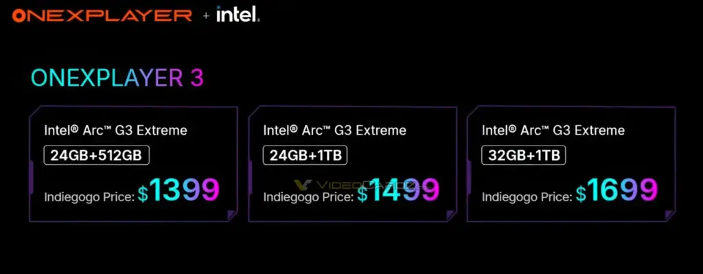 gamen.pro ONEXPLAYER X3 ARC G3 PRICING